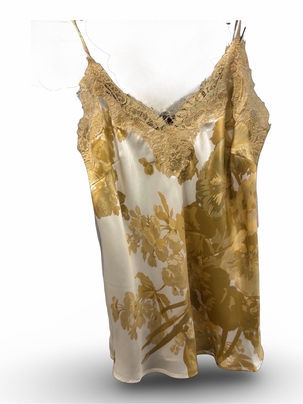 NWT Gold Hawk GH4463 100% Silk Golden Bloom/Fall Camel Lace Cami Size S - Picture 7 of 14